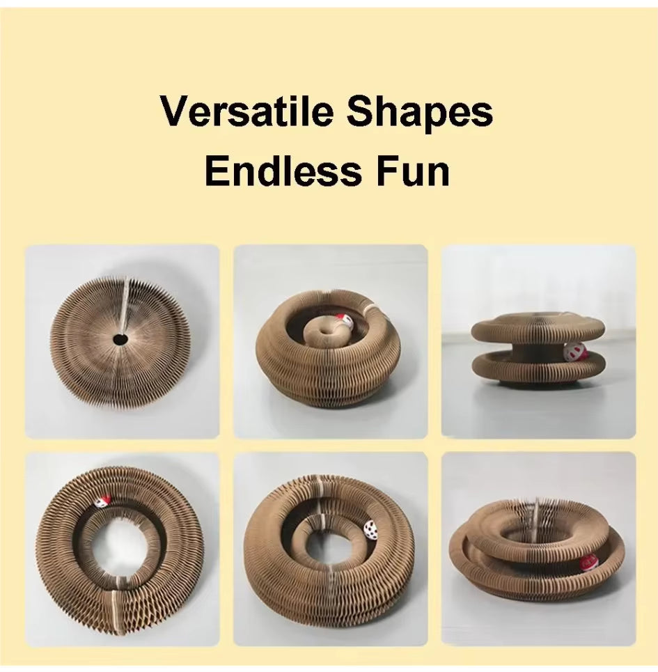 Transformable Kitty Kurlz Cat Toy Wear-Resistant No Crumbs Cat Scratching Board Resistant to Scratching