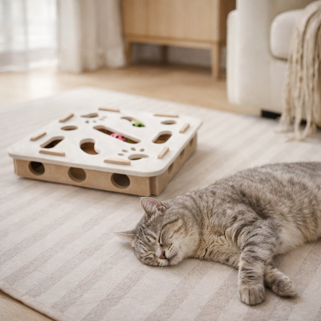 Puzzle Feutre – Le jeu intelligent qui apaise vraiment les chats d’intérIeur