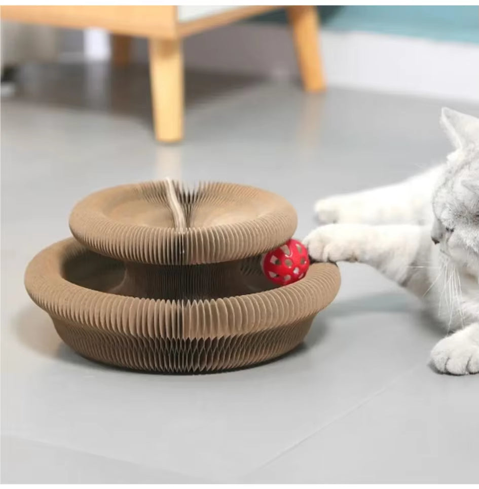 Transformable Kitty Kurlz Cat Toy Wear-Resistant No Crumbs Cat Scratching Board Resistant to Scratching
