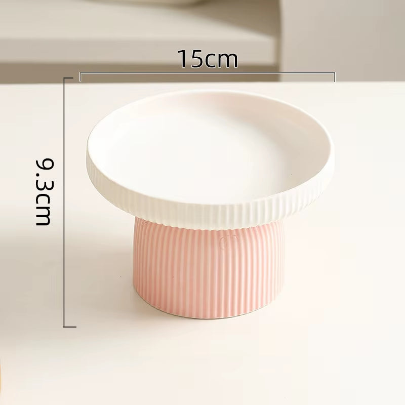 Elevated Ceramic Cat Bowl Non-Slip Pet Food Dishheavy Base for Flat-Face Cats/Dogs, Neck Protection, Anti-Spill, Easy Clean