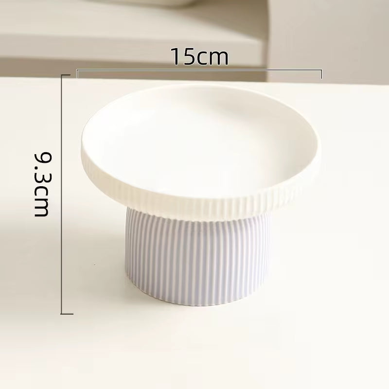 Elevated Ceramic Cat Bowl Non-Slip Pet Food Dishheavy Base for Flat-Face Cats/Dogs, Neck Protection, Anti-Spill, Easy Clean